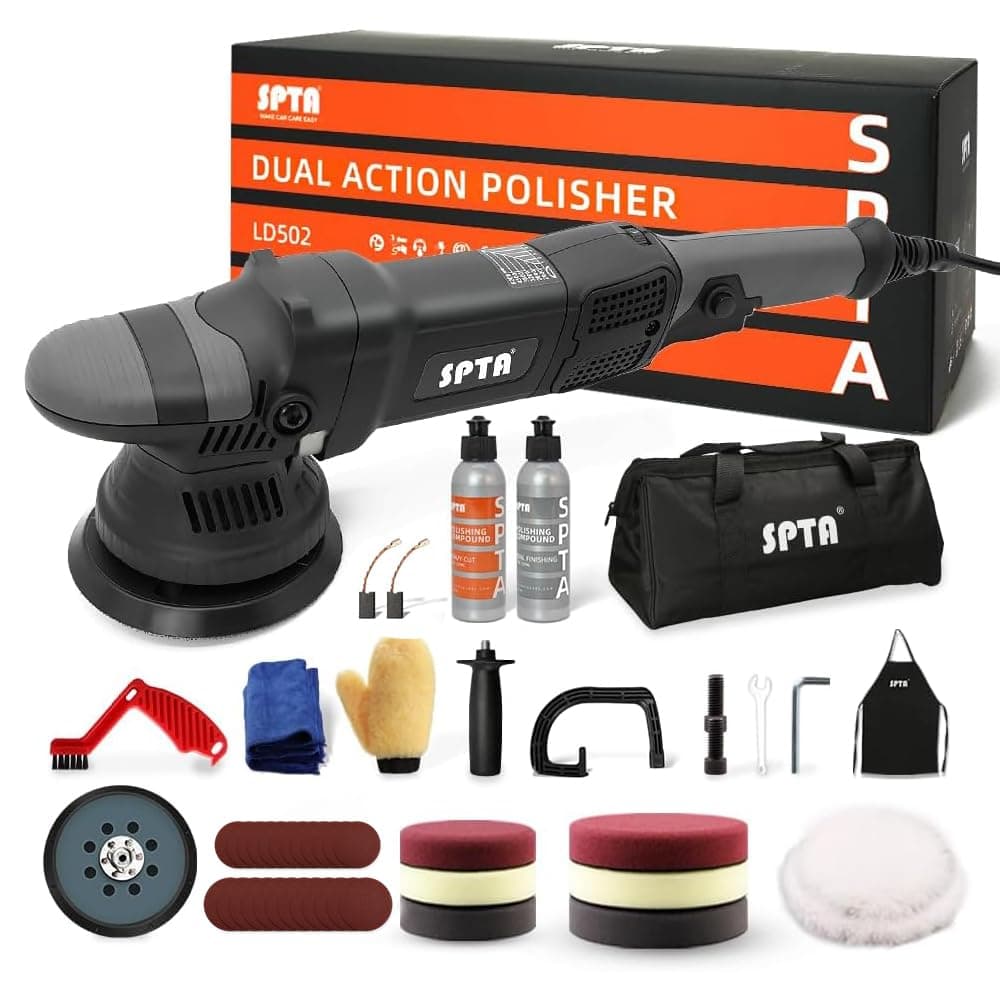 SPTA 5-Inch Dual Action Random Orbital Polisher Kit