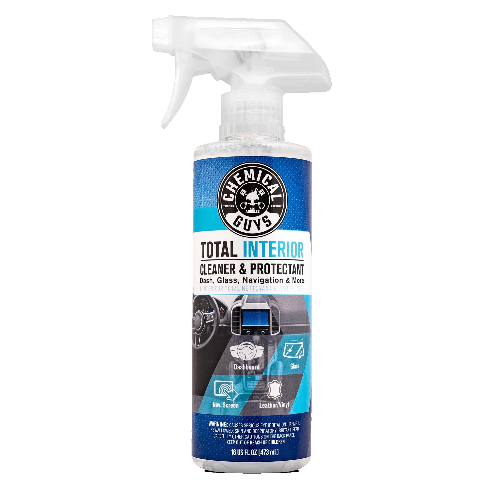 Chemical Guys Total Interior Cleaner & Protectant Interior Cleaner, Cleans & Protects Leather, Vinyl, Plastic, Rubber, Glass with a Streak-Free Finish — Cars, Trucks, SUVs, RVs, 16 oz 16 Fl Oz (Pack of 1) Fresh